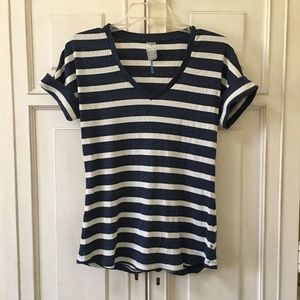 Mountain Hardwear Blue and White Stripe T-Shirt